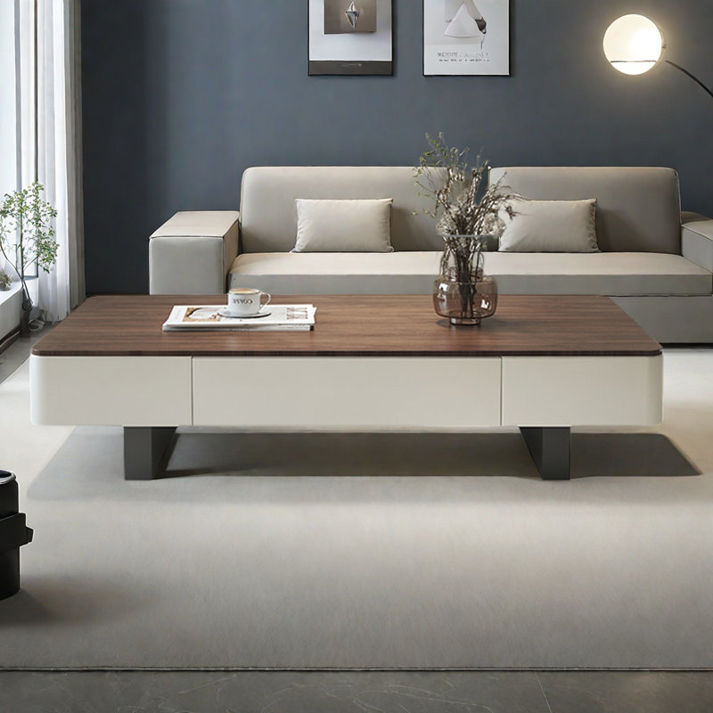 Table basse rectangulaire haut de gamme Light, Blanc, H 13,8 po x L 55,1 po x l 27,6 po