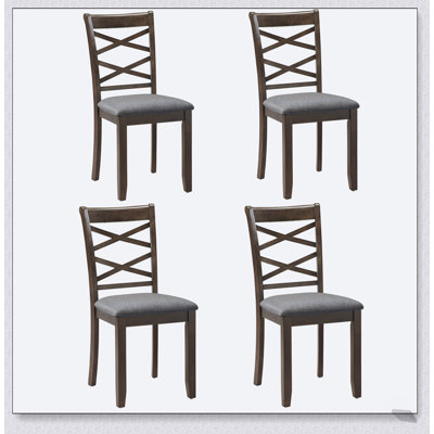 Ensemble de 4 chaises de salle à manger en bois avec sièges rembourrés, chaises d'appoint rembourrées pour plus de confort et de style dans la salle à manger et le salon
