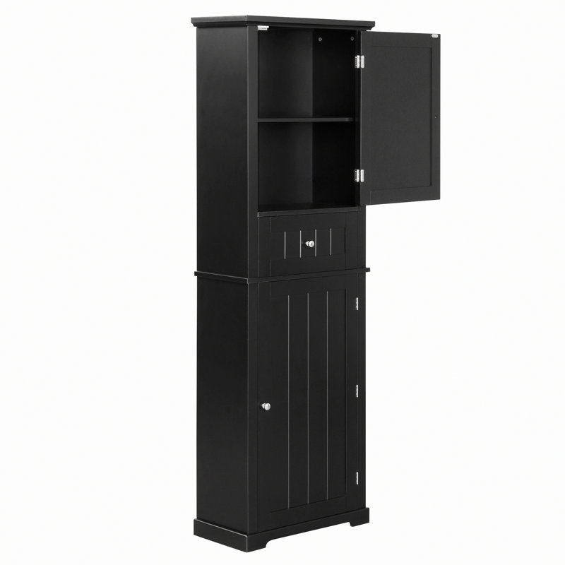 Stylish Storage Cabinet For Bathroom, Tall Bathroom Storage Cabinet, Freestanding Storage Cabinet With Drawer And Adjustable Shelf