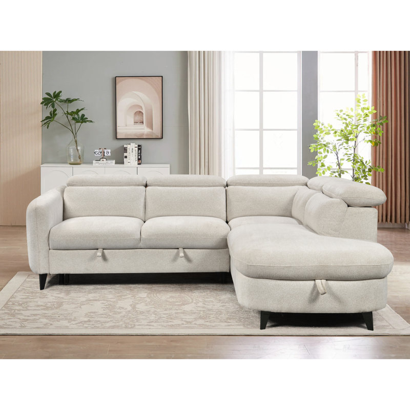 Canapé modulaire multifonctionnel avec rangement, rembourré en beige, parfait pour les salons modernes