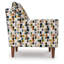 Chaise d'appoint Kena, accoudoirs d'abri, motif de blocs multicolores, pieds bruns