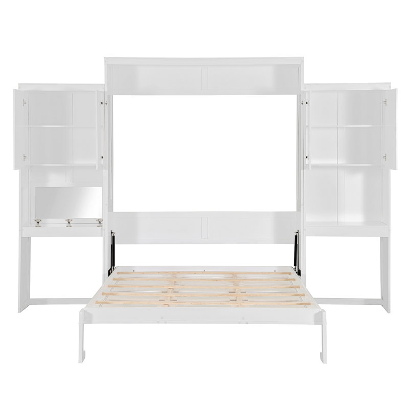 Lit escamotable avec bureau, coiffeuse et armoires Murphy, White