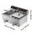 Commercial Deep Fryer, Dual Tank 3000W Electric Countertop Fryer with Basket, 2 x 11.6Qt/11L Double Stainless Steel Oil Fryer with Oil Filtration, Time & Temp Control