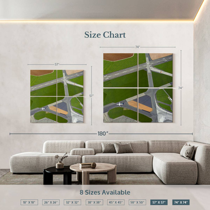 Mehar Airport Runways, 57" H x 57" W