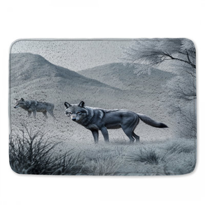 Tapis de bain Wolves In Winter Landscape