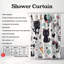 Rideau Diyala ronronnant en noir et blanc - Douche standard 1 pièce-1861688055