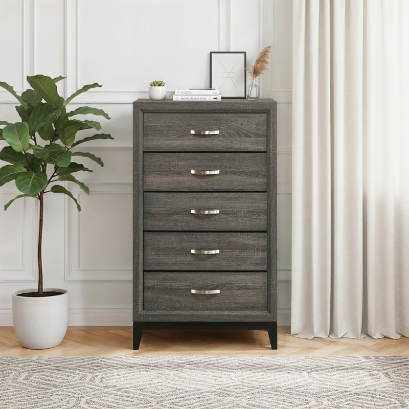 Ayeln 31.25'' W 5 - Drawer Dresser, Gray