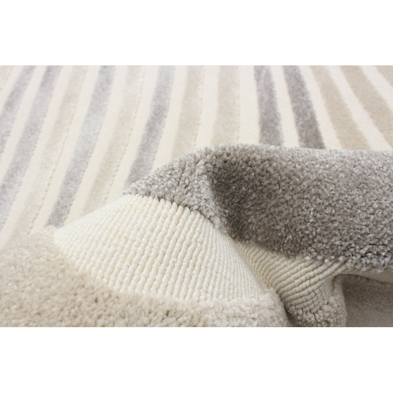 Ensemble de tapis gris / ivoire Cobb, Rectangle 4 pi 7 po x 6 pi 7 po