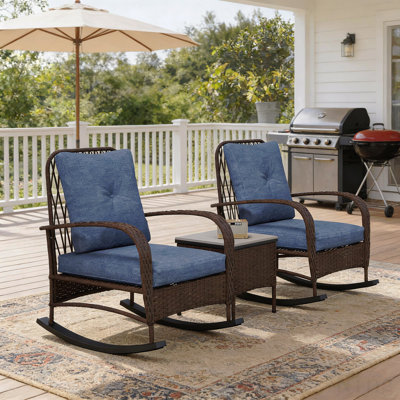 Bistro Set,Balcony Furniture Set,3 Piece Wicker Patio Furniture Set