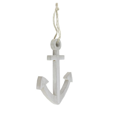 Ancre nautique murale d’inspiration Cape Cod 9,75 "White