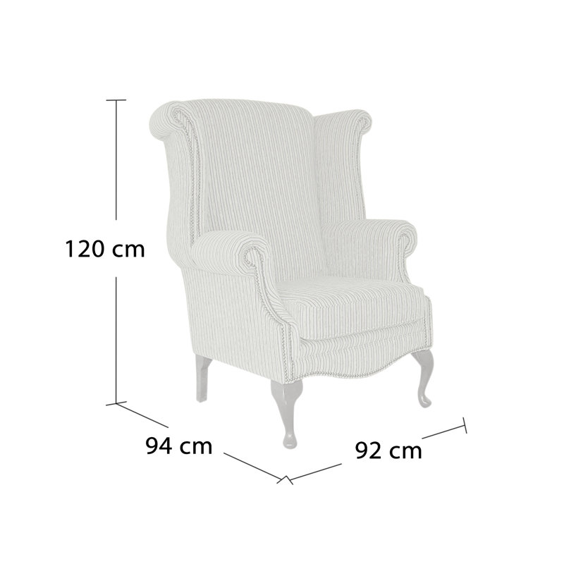 Clardy Upholstered Wingback Chair, Mahogany, Fortuna Honey Pattern