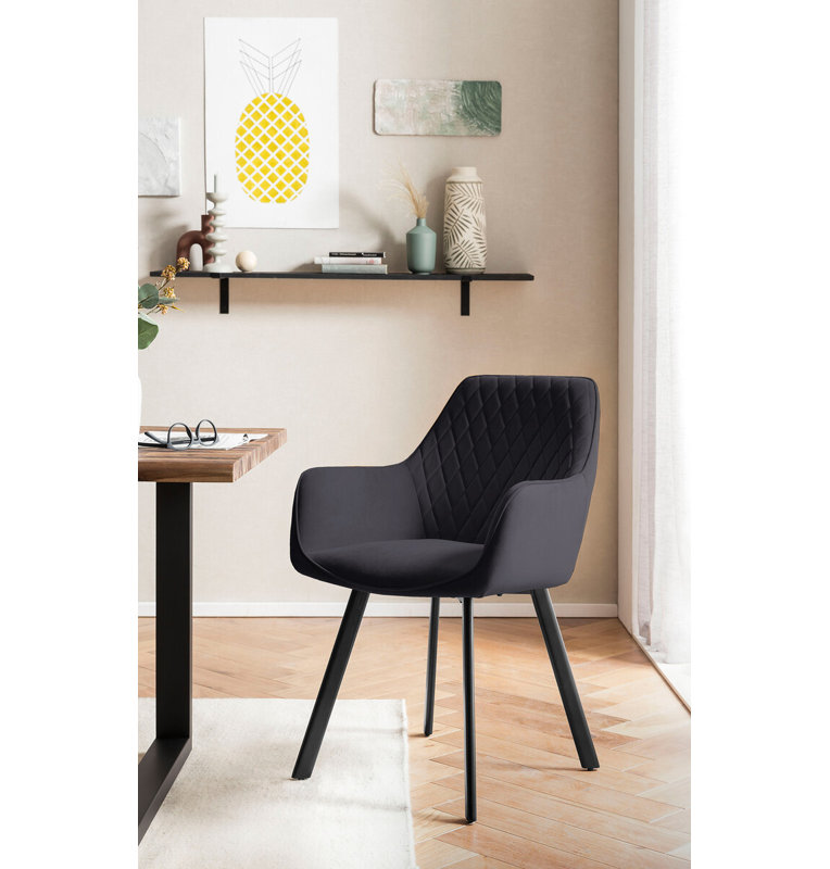 4 - Person Dining Set, Natural/White/Gray/Black, 75cm H x 180cm W x 90cm D, Black/White/Gray/Natural