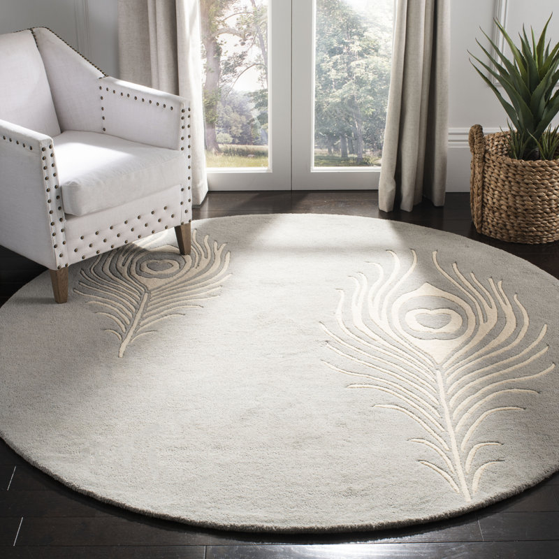 Tapis en laine et viscose touffeté à la main Nonia, Rond 8 pi