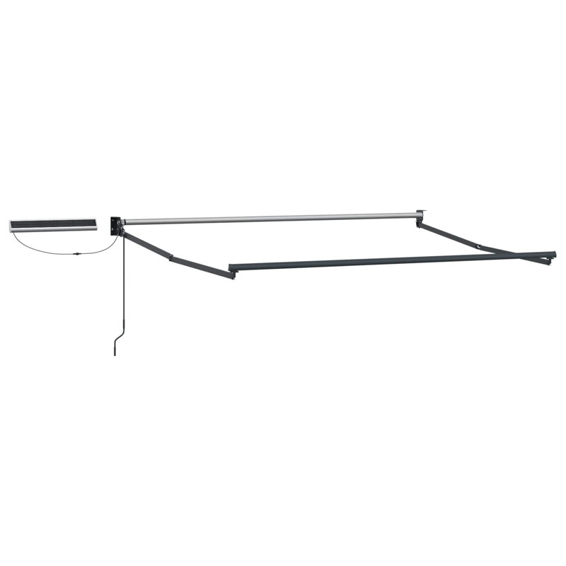 vidaXL 200 cm D Polyester Retractable Patio Awning, 165cm H x 300cm W x 200cm D, Solid Colour, Taupe