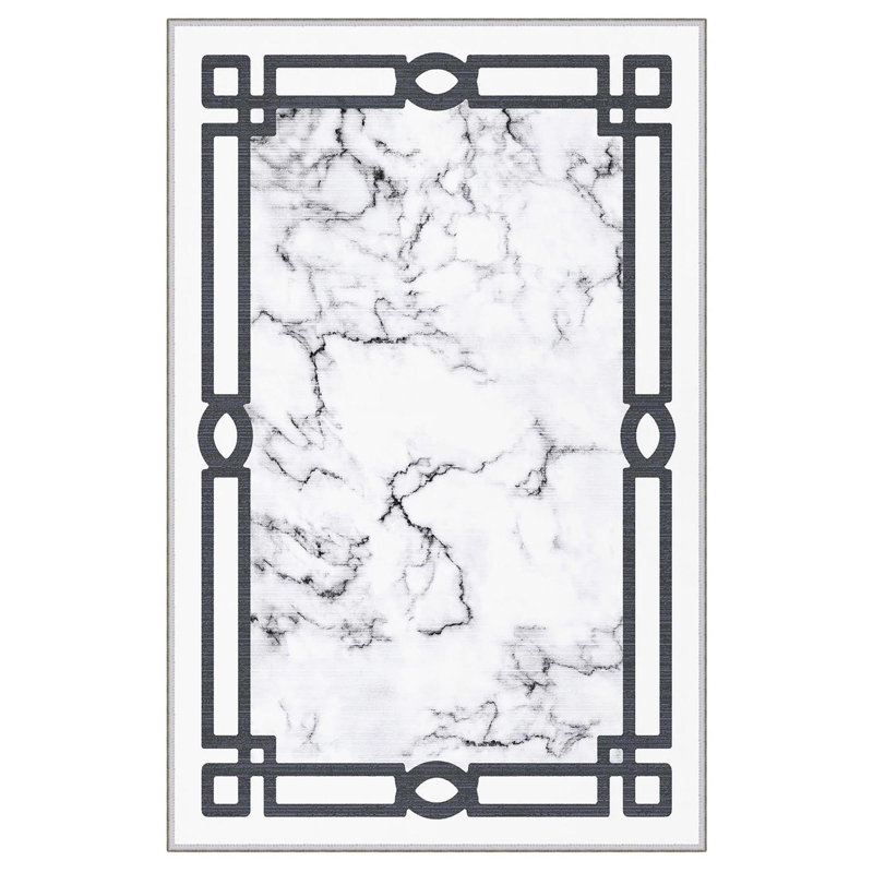 Tapis luxueux, 100% polyester, 23,6 po x 39,4 po | 650 po / m², hauteur de poils de 0,3 po | Antibactérien, envers antidérapant en PVC, lavable à la machine | Impression numérique 3D, parfaite pour le décor du salon et de la chambre à coucher