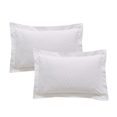 Waffle Cotton Circle 100% Cotton Oxford sham Pair