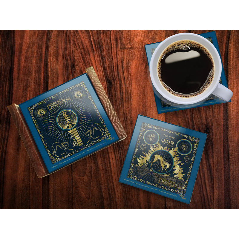 (Symboles) Ensemble de sous-verres en verre Starfire, Fantastic Beast 3 / Promenade du Qilin