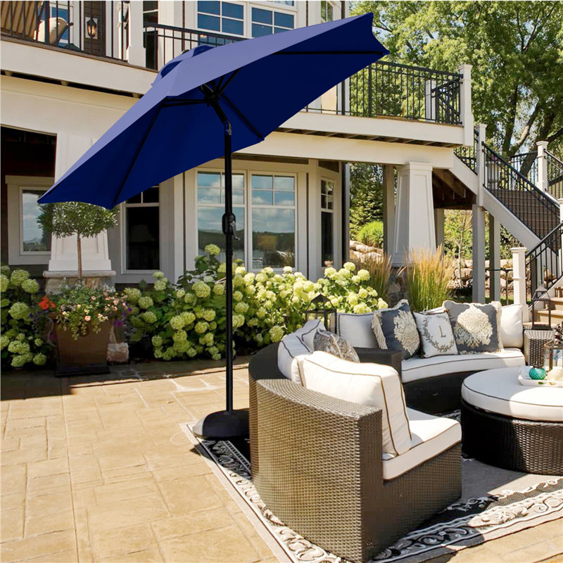 2.3m Garden Parasol Umbrella, Navy Blue