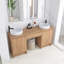 Ensemble de meuble-lavabo autoportant 64 po avec lavabo en céramique d'art et armoire de rangement, portes à fermeture douce et tiroir-983765000
