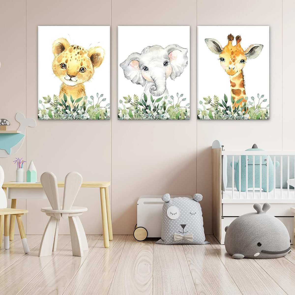 Latitude Run® Baby Safari Nursery Wall Decor - Set Of 3 Pictures Cute ...