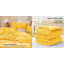 Ensemble de couette en polaire moelleuse Queen jaune vif