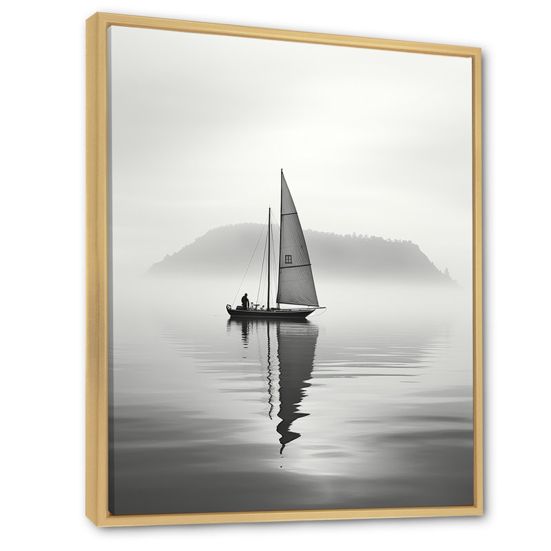 Voilier «Simplicity at Lake» sur toile, H 40 po x l 30 po x P 1,5 po, Cadre naturel flottant
