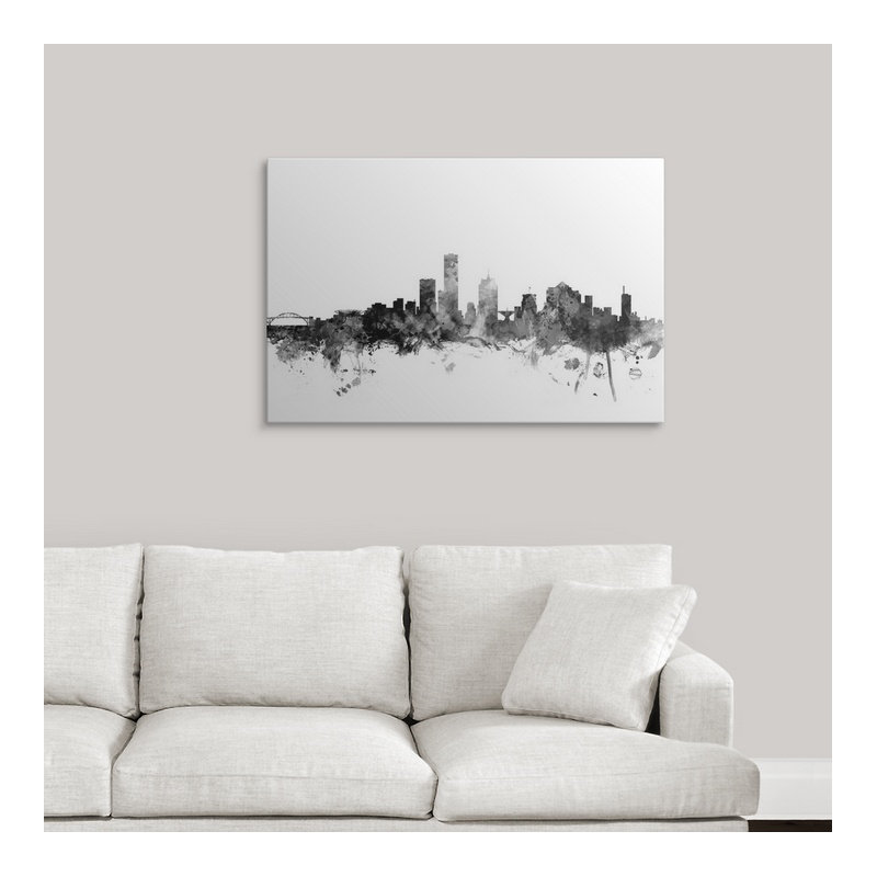«Milwaukee Wisconsin Skyline» par Francy, impression, H 32 po x l 48 po x P 1,5 po, Toile