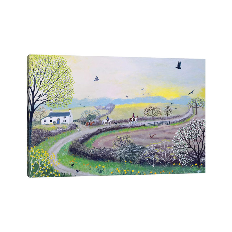 Early Morning Ride by Jo Grundy - Painting on Canvas, Wrapped Canvas, 66.04cm H x 101.6cm W x 3.81cm D