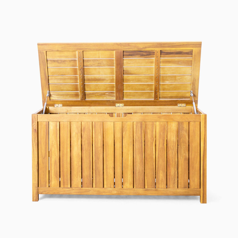 Portside Solid Wood Outdoor Deck Storage Box with Large Storage Capacity