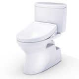 TOTO® WASHLET+® Vespin® II 1G® Two-Piece Elongated 1.0 GPF Toilet and WASHLET+® S5 Bidet Seat, Cotton White - MW4743446CUFG#01