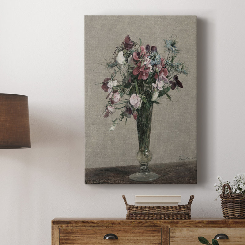 Imprimé floral rétro CVII - galerie Cavas, H 27 po x l 18 po