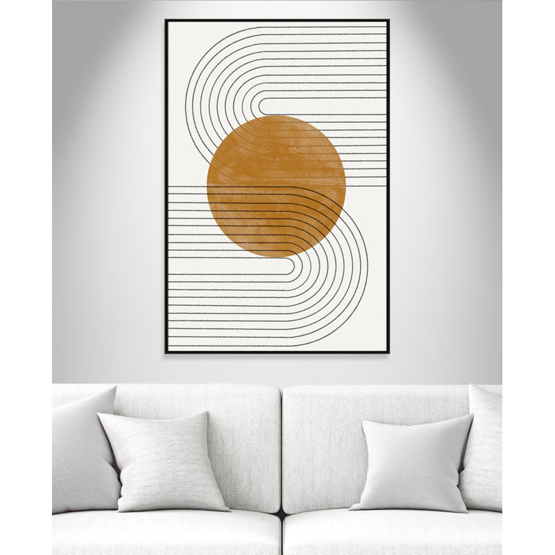 Échos courbés par Miuus Studio, Framed Canvas, 41.5'' W x 61.5'' H, Espresso Floater