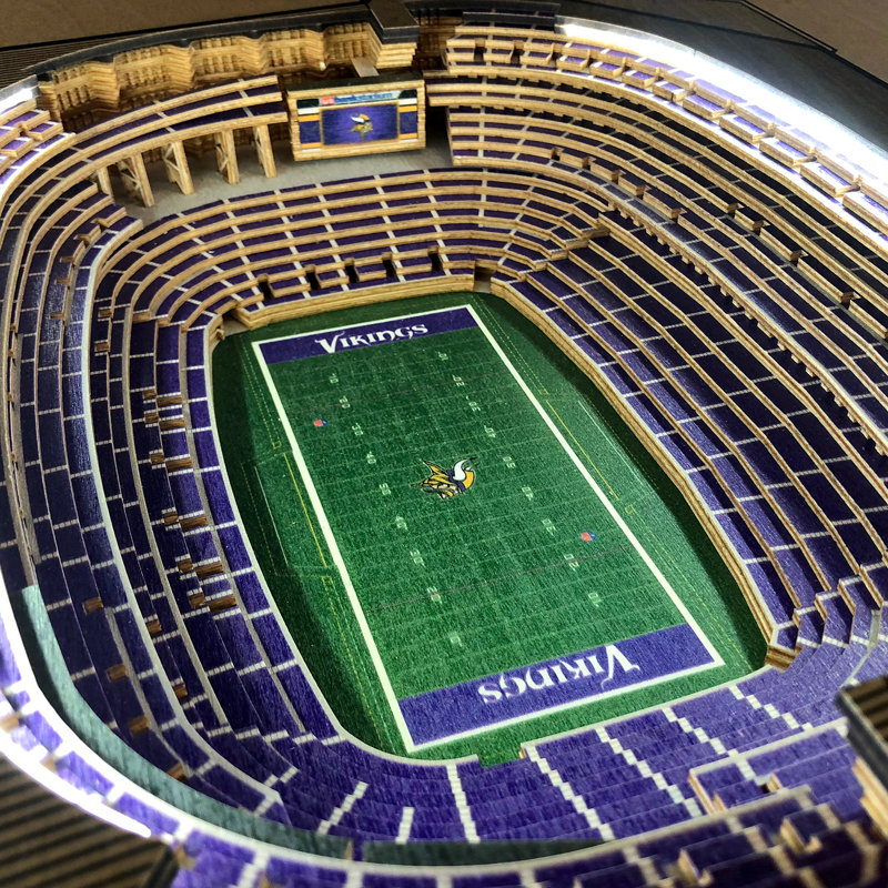Husik NFL 25-Layer StadiumViews Lighted End Table, Minnesota Vikings