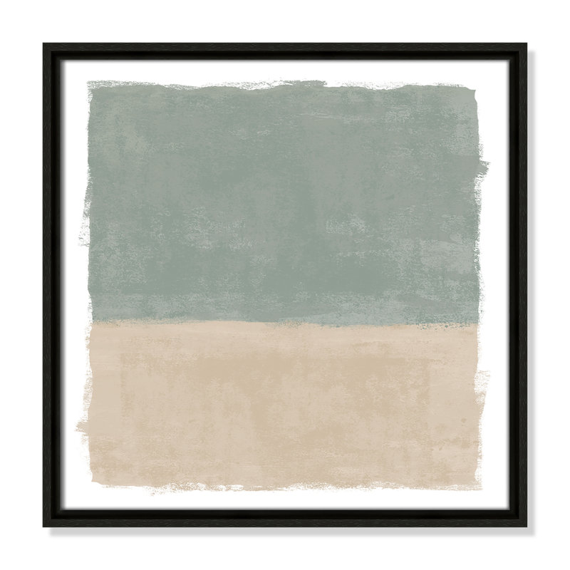 «Sage and Sand I» - Reproduction carrée de Vesrion par Natalie Carpentieri, H 17,5 po x l 17,5 po, Espresso