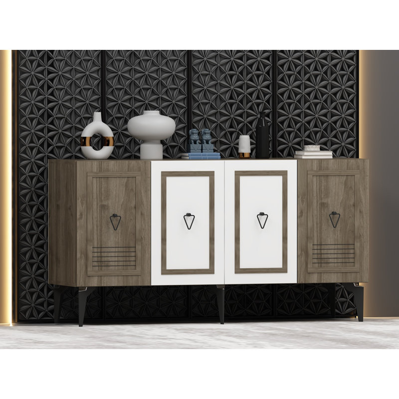 Abreha 150cm Sideboard, Brown/White