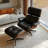 Genuine Leather Swivel Lounge Chair With Ottoman-1290575708-1290575704