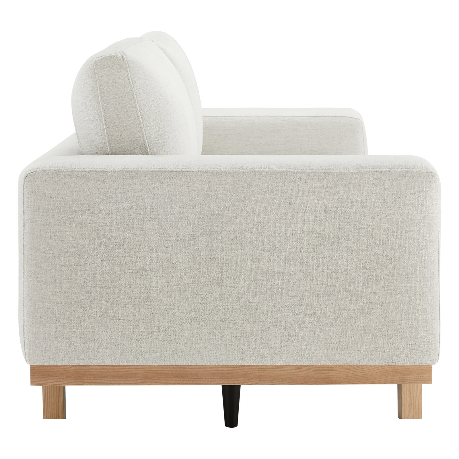 Arnette 97'' Upholstered Sofa, Brent Light Grey Basketweave