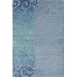 Pacific Abstract Area Rug in Cobalt Blue/Teal/Aqua