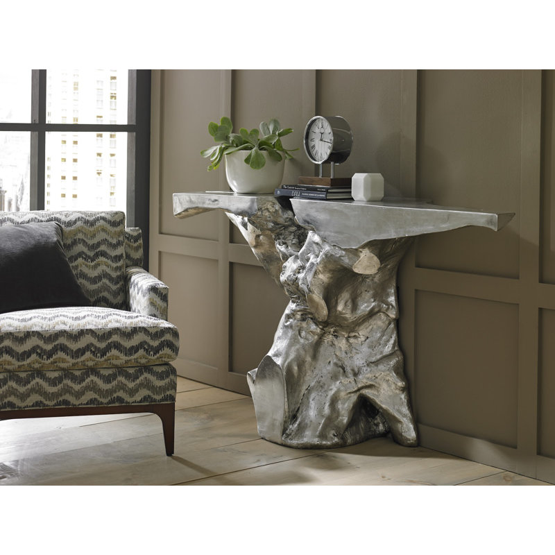 Crown 71" Silver Leaf Cast Console Table