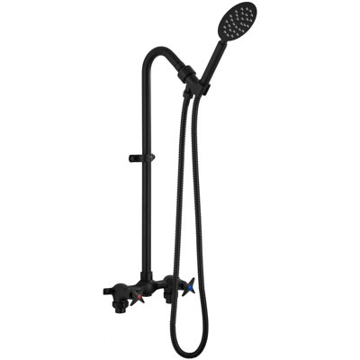 2-Handle Exposed Shower Kit with High-Mounted Handheld Shower and 59" Hose