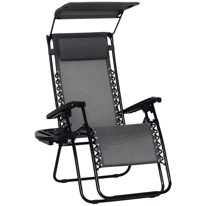Méridienne pliable avec abat-jour, plateau latéral et porte-gobelet