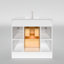 Meuble-lavabo autoportant 36 po Anvay en blanc mat avec plateau en quartz de Carrare blanc-1302708612