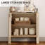 Table d'appoint WAMPAT 63'' L avec 4 portes et tablette réglable, grande table de rangement avec placard fermé pour salon, chambre et entrée-2038185698-2005617338