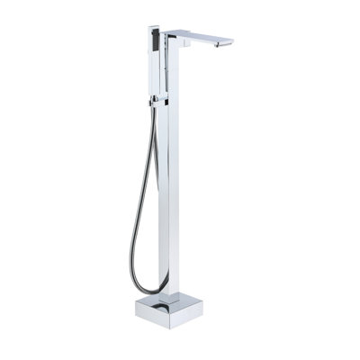 Robinet de baignoire autoportant à poignée simple avec inverseur et douchette