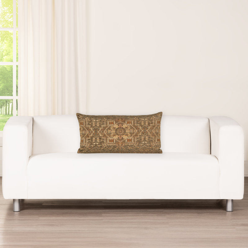 Olcott Throw Pillow, Feather, Zapatta Crimson, Rectangle 12"H x 21"W