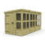 Total Sheds 14ft x 6ft Pent Potting Shed - Built-in Two-Tier Bench - Pressure Treated Timber - UK Manufactured