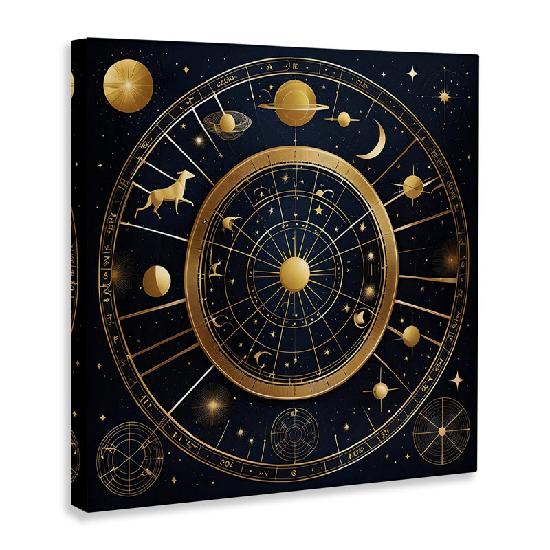 Tableau astrologique astrologique, conception de Tabz Jones, H 17 po x l 17 po