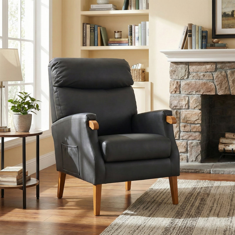 Upholstered Side Chair, Grey Polyurethane