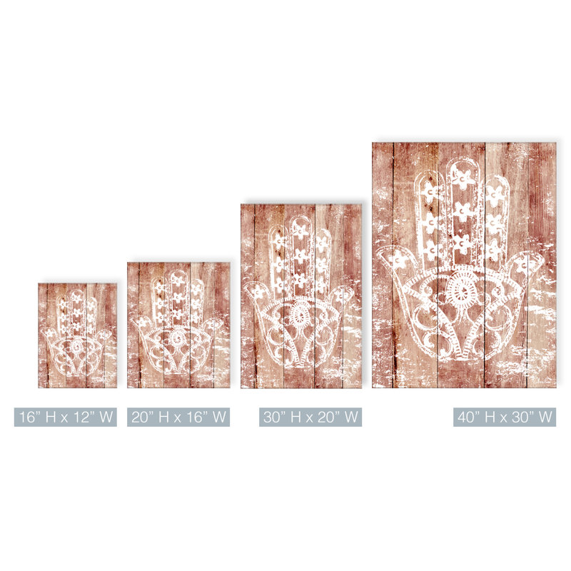 «Hamsa Hand I» par Oliva Rose - impression sur toile tendue, H 16 po x l 12 po x P 1,5 po
