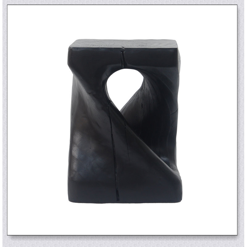 Table d'appoint Twist Shape, texture semblable au bois, couleur noire